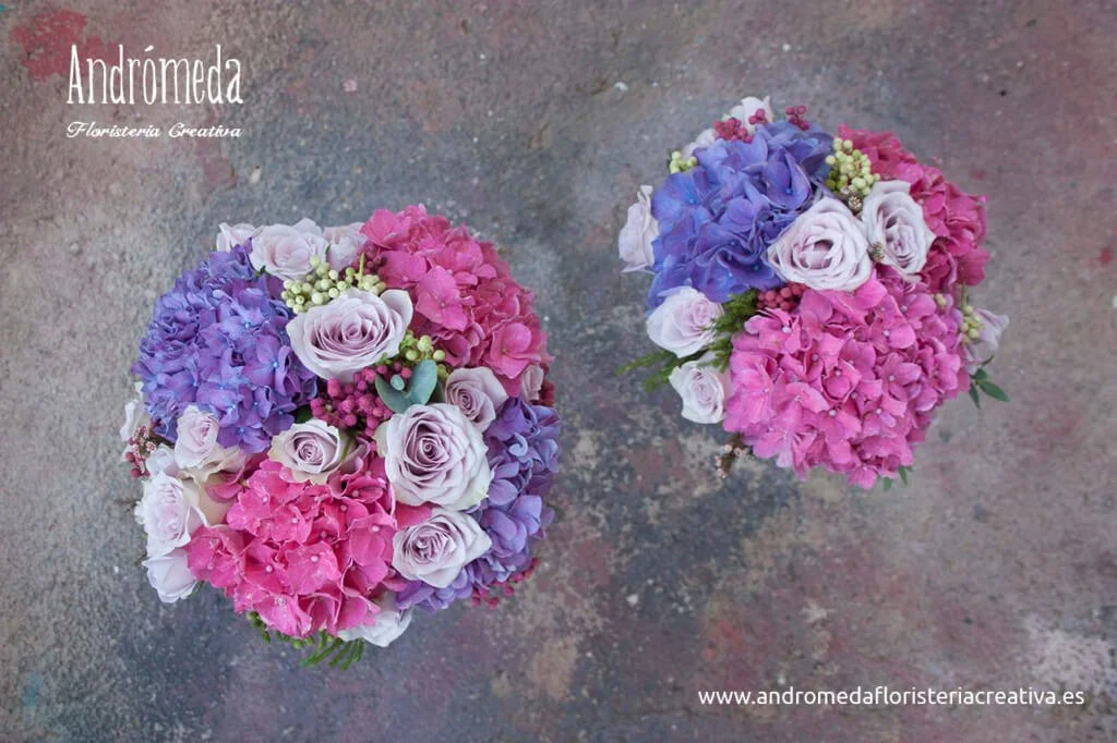 ramos de novia naturales con colores diferentes